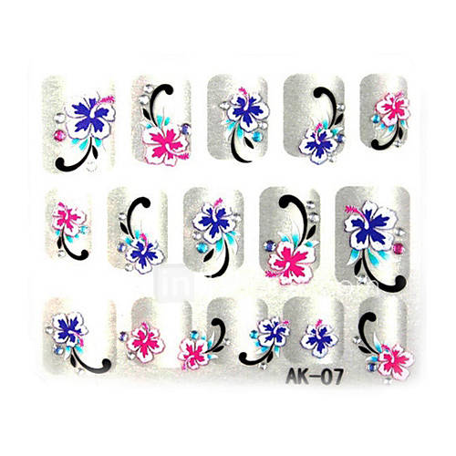 3D Embossed Flowers Nail Sticker(3 pcs)