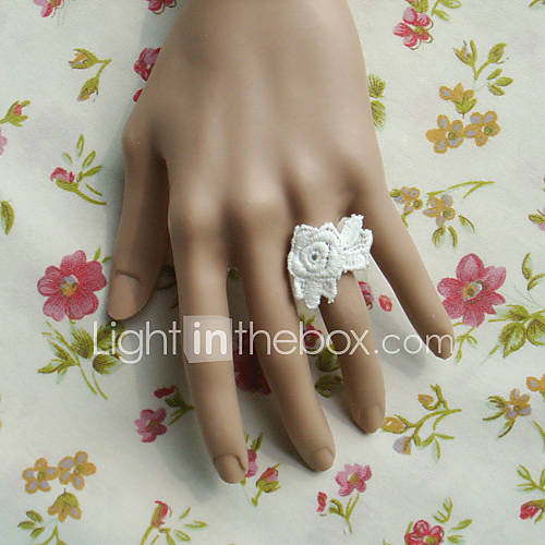 Handmade White Lace Flower Classic Lolita Ring