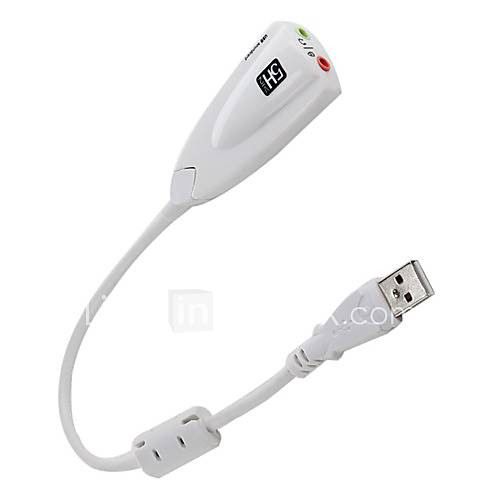 Dual USB 3.5mm Microphone and Audio Adapter (White)