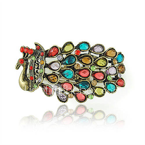 Vivid Peacock Design Ladies Bracelet In Copper Plating Alloy