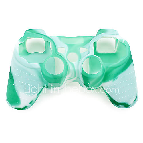 Protective Camouflage Style Silicone Case for PS3 Controller (Green and White)