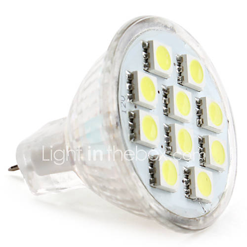 MR11 5050 SMD 10 LED White 100 120LM Light Bulb (12V, 1.5 2W)