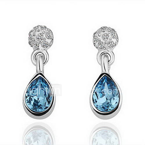 18K Fashion Crystal Alloy Heart Cut Earrings (More Colors)