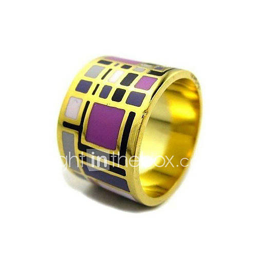 Unisex Intricate Geometric Brass Enamel Rings (13mm)