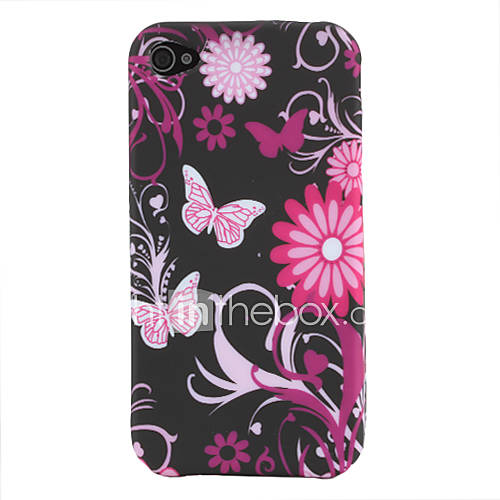 Butterfly And Flower Pattern Case for iPhone 4 and 4S