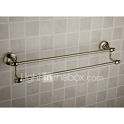 Antique Brass Ti PVD Wall mounted Double Towel Bar