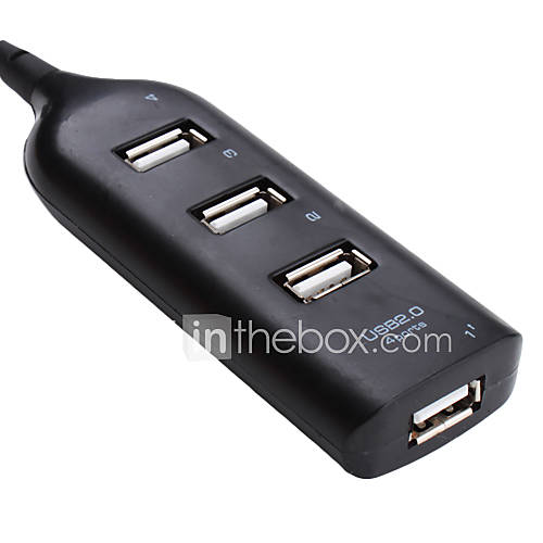 4 Port Mini USB Hub (Black)