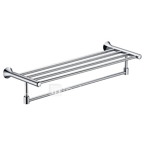 Contemporary Chrome Finished Brass Double layer Towel Rack