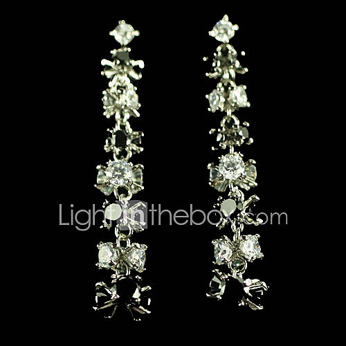 Aaa Level Cubic Zirconia Earring In Long Strings Drops