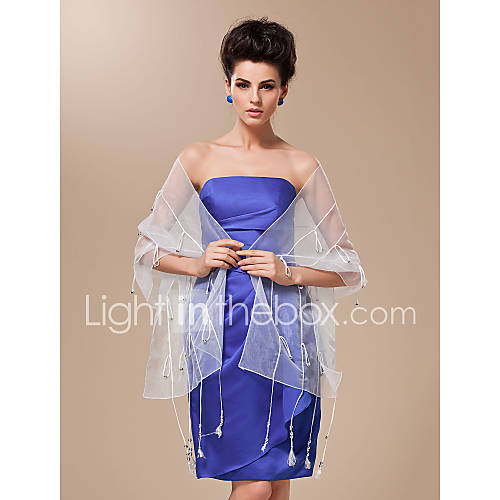 Polyester With Button and Tassels Special Occasion / Wedding Shawl (More Colors Available)