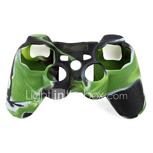 Protective Dual Color Style Silicone Case for PS3 Controller (Green and Black)