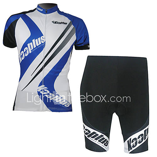 Kooplus Mens Short Sleeve Cycling Suits (Blue and White)