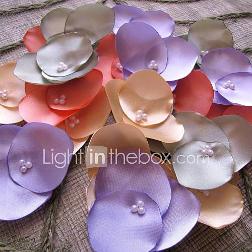 Clover Shaped Handmade Petals With White Pearl in Center   Pack of 50 Pieces (More Colors)