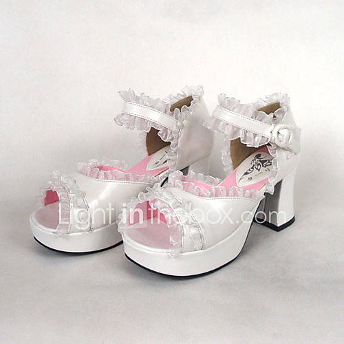 PU Leather 7.5cm High Heel Country Lolita Sandal