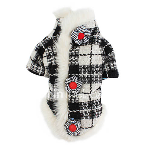 Plaid Coat for Dogs (XS XL, Black and White)