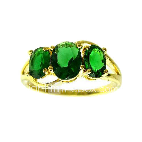 Cubic Zirconia Platinum Plated Olive Shape Fashion Ring(More Colors)