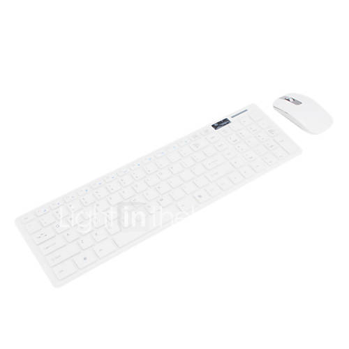 Slim 2.4GHz Wireless Keyboard and Mouse Set with Silicone Keyboard Cover