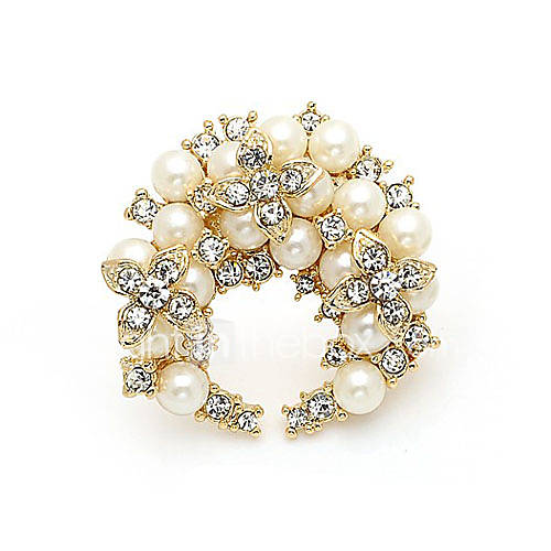 Gorgeous Alloy With Rhinestones / Pearl Brooch