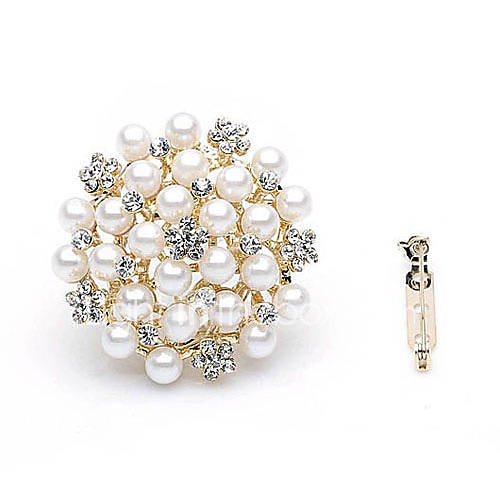 Gorgeous Alloy With Rhinestones / Pearls Brooch