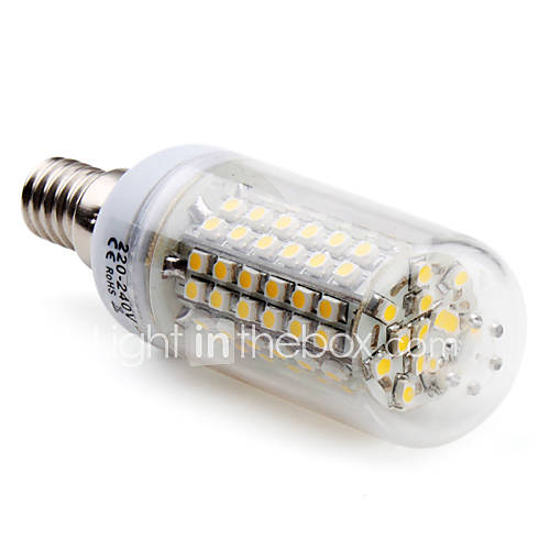 E14 5W 96x3528 SMD 250 300LM 2800 3300K Warm White Light LED Corn Bulb (220 240V)