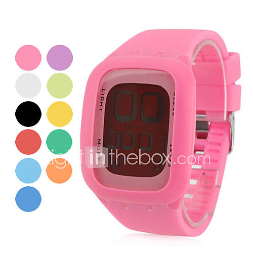 Unisex Digital LED Style Multi Functional Silicone Wrist Watch (Assorted Colors)