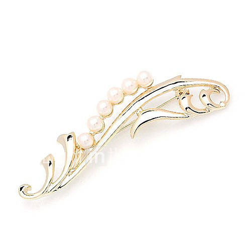 Elegant Alloy With Pearl Brooch