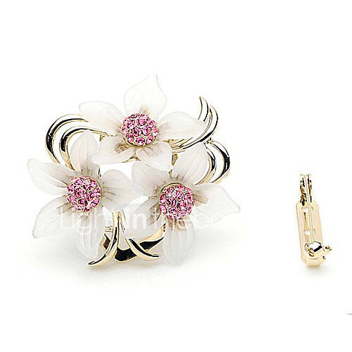 Gorgeous Alloy With Rhinestones Flower Brooch