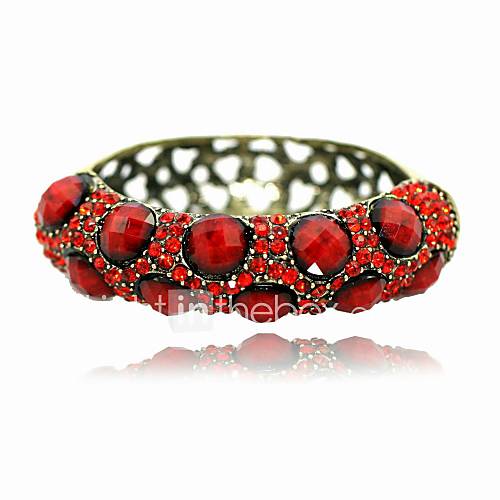 Ladies Retro Alloy With Rhinestone Bangles Cuffs (More Colors)