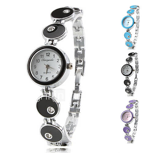 Womens Fashionable Style Alloy Analog Quartz Bracelet Watch (Assorted Colors)