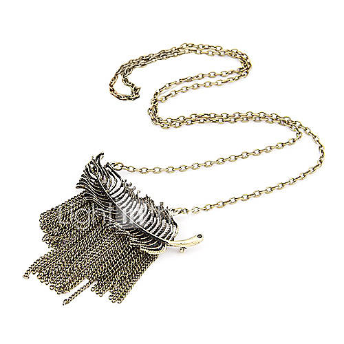 Fashion Leaf Tassel Necklace