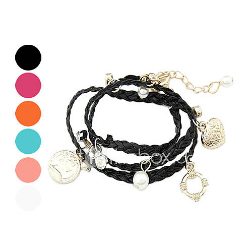 Fashion Multi Element Pendant Weave Bracelet