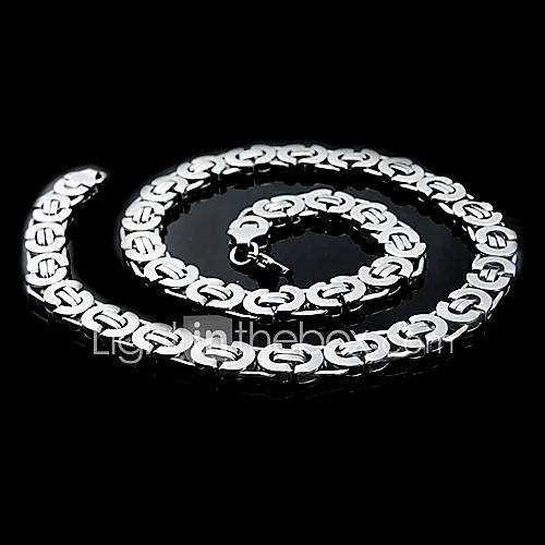 Domineering Silver Flat Paperclip Titanium Steel Necklace