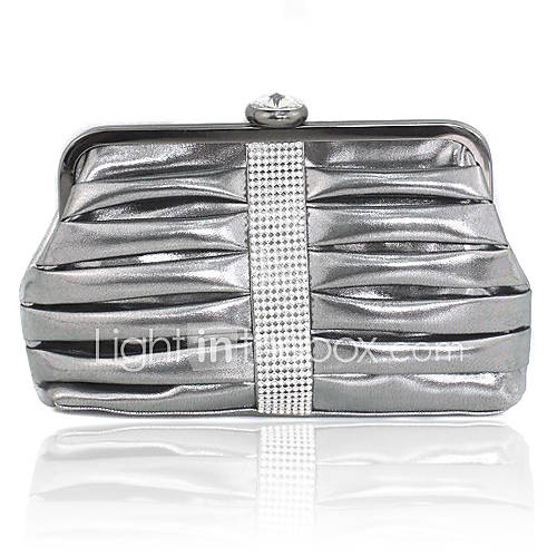 Gorgeous Fold Surface Milan Satin Evening Bag Austria Crystal Material More Colors Available