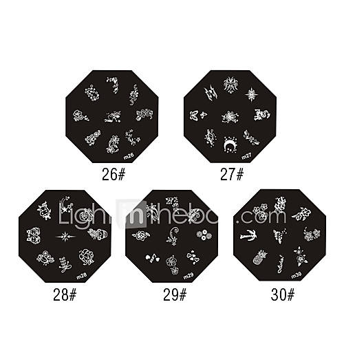 Peony Style Nail Art Stamping Image Template Plate