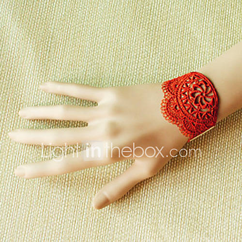 Handmade Simple Style Red Lace Classic Lolita Bracelet