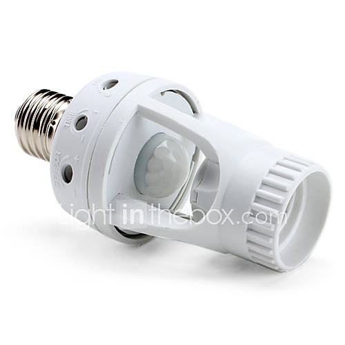 E27 Plug 360 Degree Adjustable Infrared Sensor LED Lamp Holder