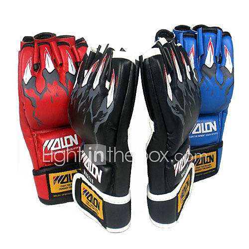 Leather Short Finger Boxing Gloves (Average Size)