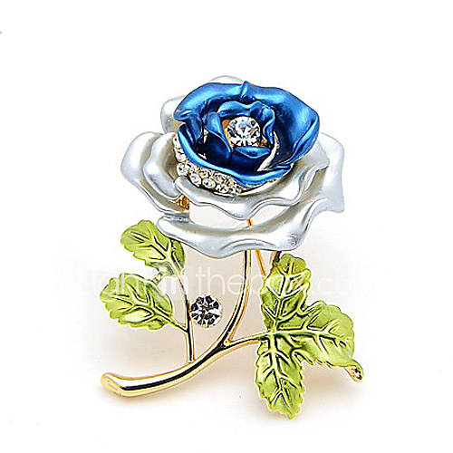 Gorgeous Alloy With Rhinestones Rose Brooch