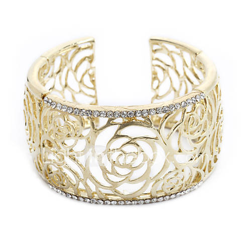 Fashion Ladies Engraved Pattern Open Back Bracelet