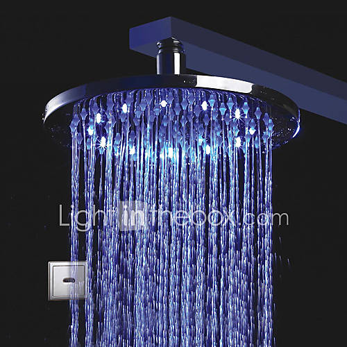 LED Chrome Automatic Cold Touchless Sensor Shower Faucet