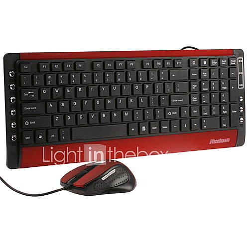 Waterproof Comfort QWERTY PS/2 Keyboard with 2400dpi USB Optical Mouse