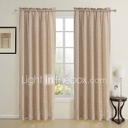 (One Pair) Traditional Floral Jacquard Flame Retardant Curtain