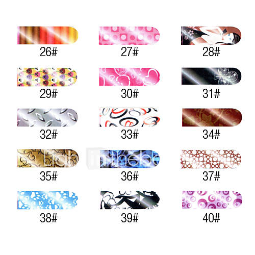 16 PCS Nail Art Classic Full Cover Stickers Manicure