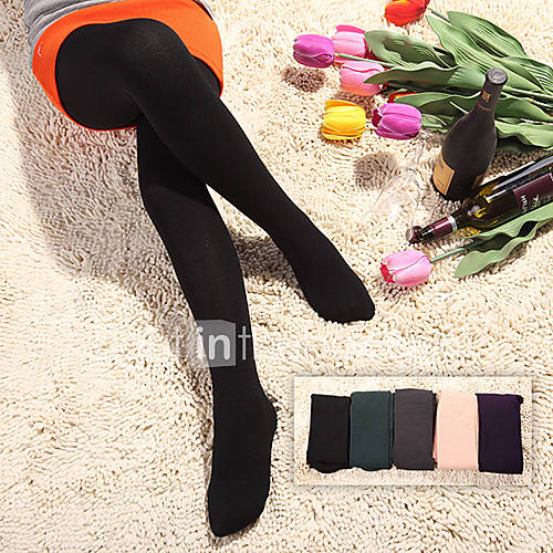 Ladys Violet Thick Fleece Pantyhose