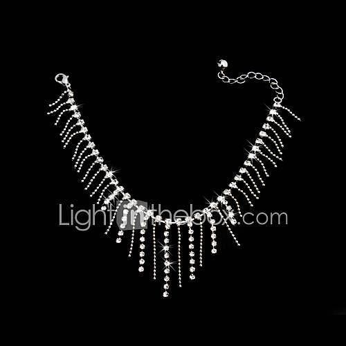 Charming Alloy Tassels Crystal Anklet