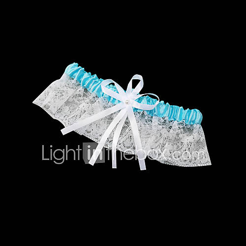 Gorgeous Lace with Bowknot/Imitation Pearl Wedding Garter
