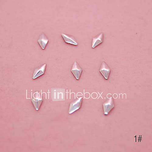 30pcs 3D Metal Sliver Nail Decorations