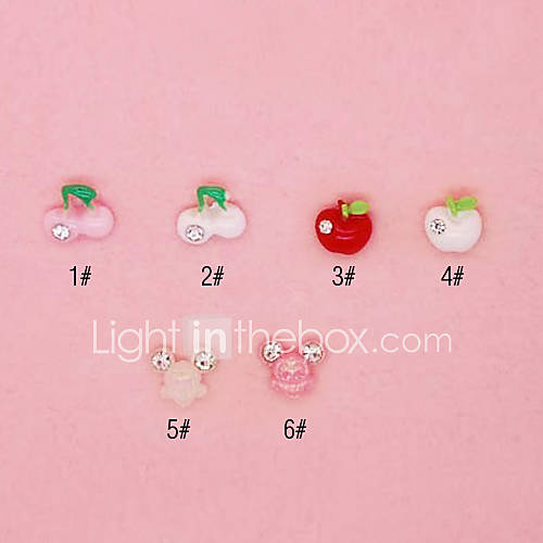 10pcs Plastic Fruit Nail Decorations