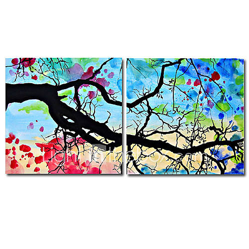 Hand Painted Oil Painting Floral   set of 2