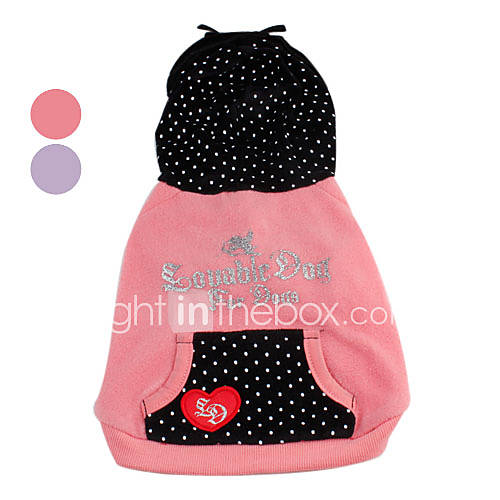 Cupid Pattern Velvet Hooded Jacket with Pocket for Dogs (XS XL, Assorted Colors)